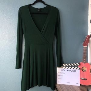 Dark Green Witchy Skater Dresss 🌿